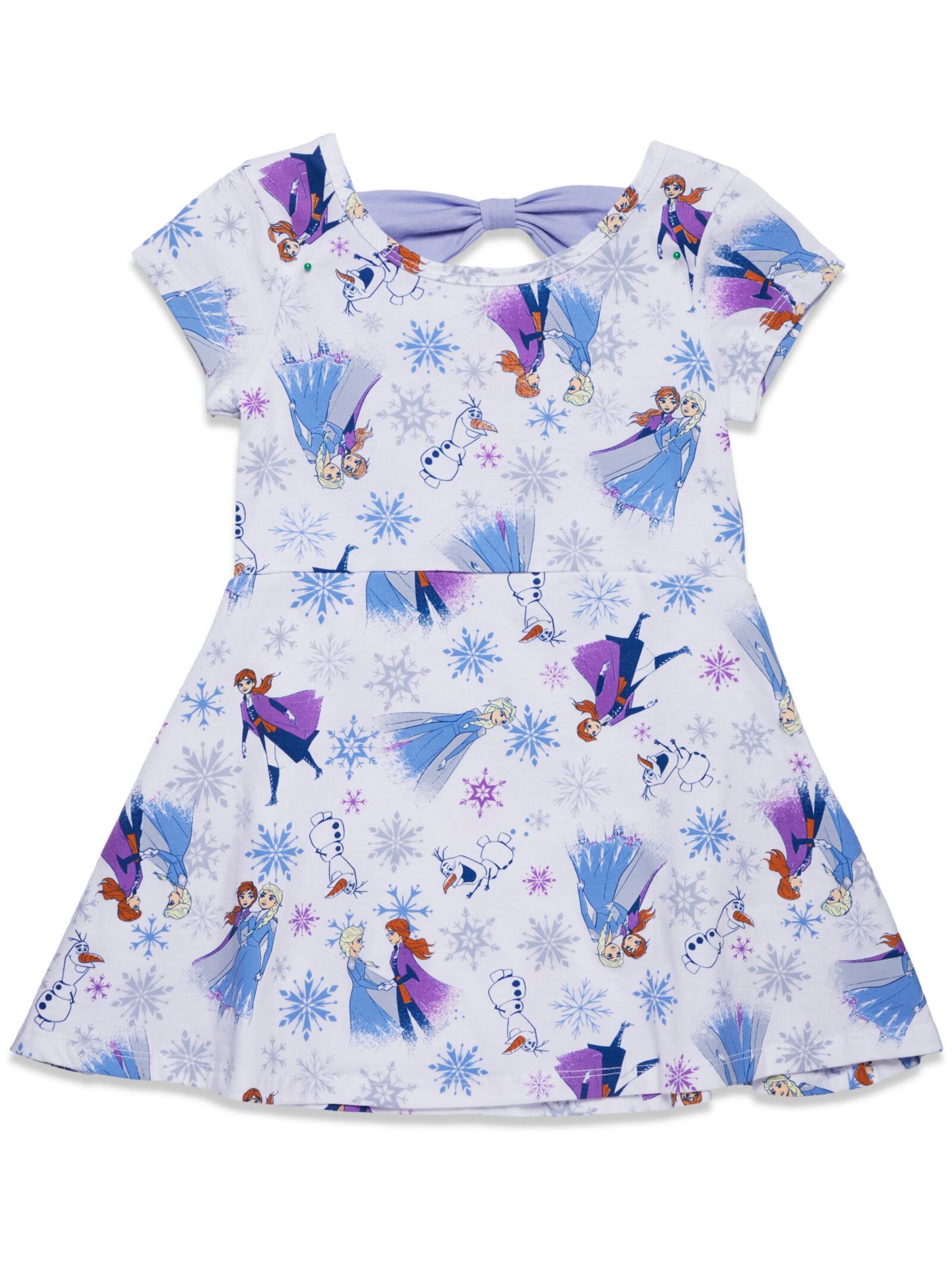 Платье Frozen Disney Elsa Princess Anna Olaf Christmas Skater Dress to для девочек-малышей, цвет: Белый / Фиолетовый — фото 1