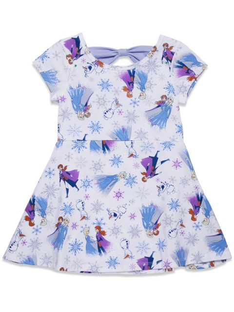 Платье Frozen Disney Elsa Princess Anna Olaf Christmas Skater Dress to для девочек-малышей, цвет: Белый / Фиолетовый