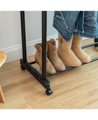 Adjustable and Extendable Double-Rod Clothes Garment Rack