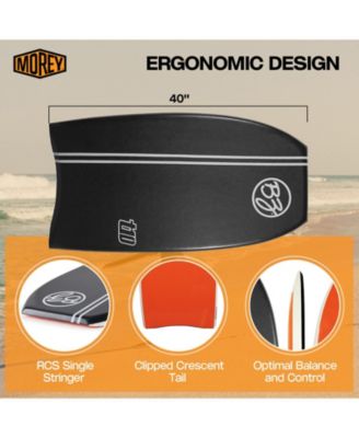 T-10 40" Bodyboard, Clipped Crescent Tail Body Board with HDPE Slick PE Core 8lb Green Cell Deck for Beach Surfing - 2 PACK