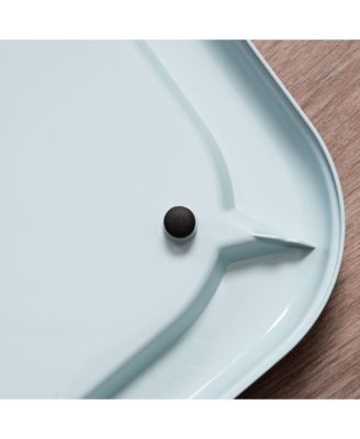 Holder, Fits 23"x23" or Larger, Medium, Puppy Dog Pad Hoder, Secured Latches, Non-Skid Rubber Feet, High Polish Finish for Easy Cleaning, Leak Protection, Dog Potty Tray, Blue