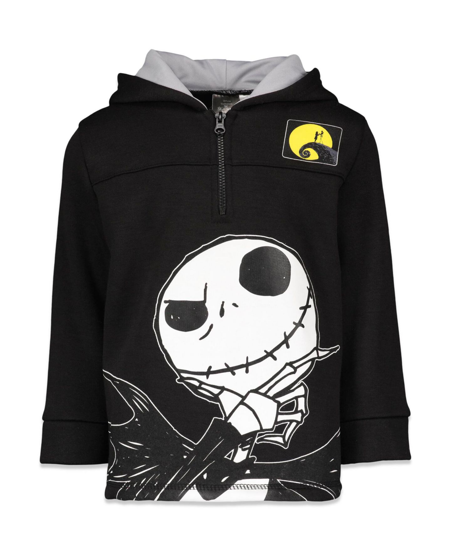 Худи Disney Nightmare Before Christmas Jack Skellington Oogie Boogie Sally Fleece Quarter Zip to для мальчиков-малышей, цвет: Чёрный — фото 5