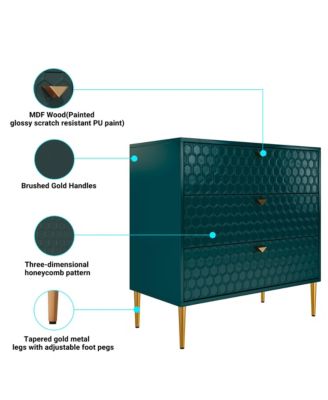 32"Tall 3-Drawer Storage Cabinet Dresser Chest