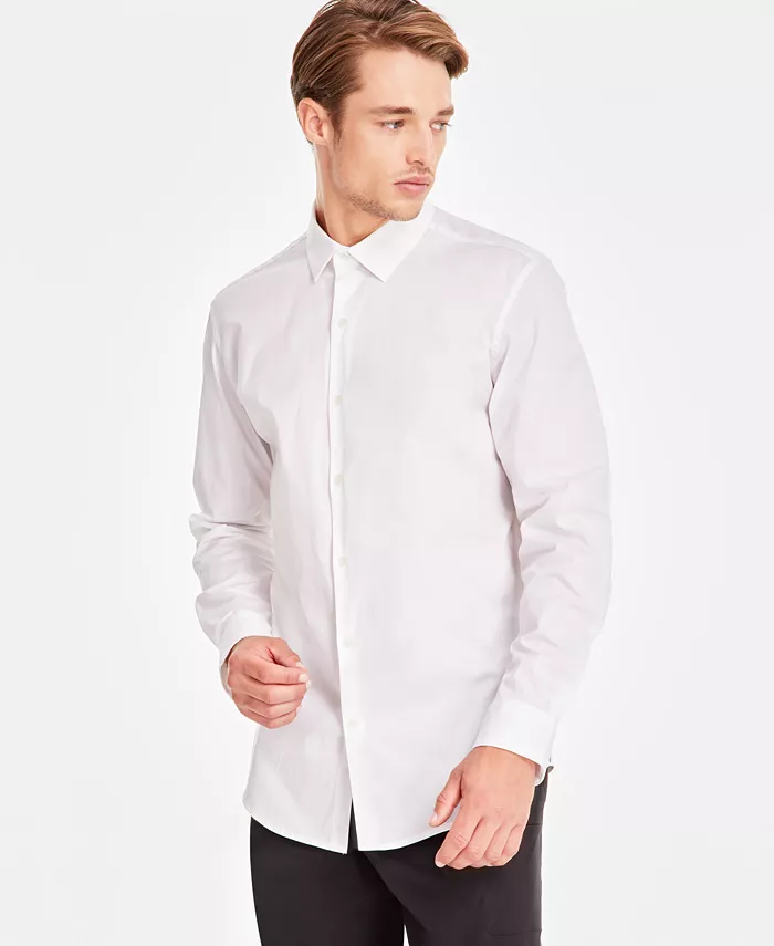 Men's Modern Classic-Fit Stretch Solid Button-Down Shirt - thumbnail 8