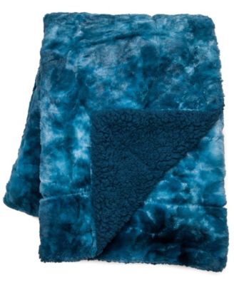 Premium Wolf Faux Fur & Sherpa Minky Reversible Blanket, Throw