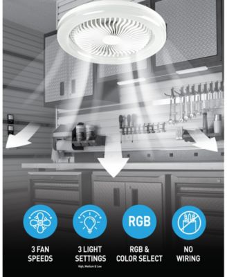 Socket Air 10.1 in. LED Color Changing Indoor White Ceiling Fan with Remote