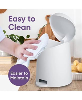 Mini 3 Liter Step On Plastic Bathroom Trash Can with Lid