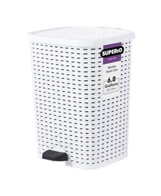 Superio 6.5L, 10L And 48L Slim Step & Push Trash Cans - 3 Pack, Dual