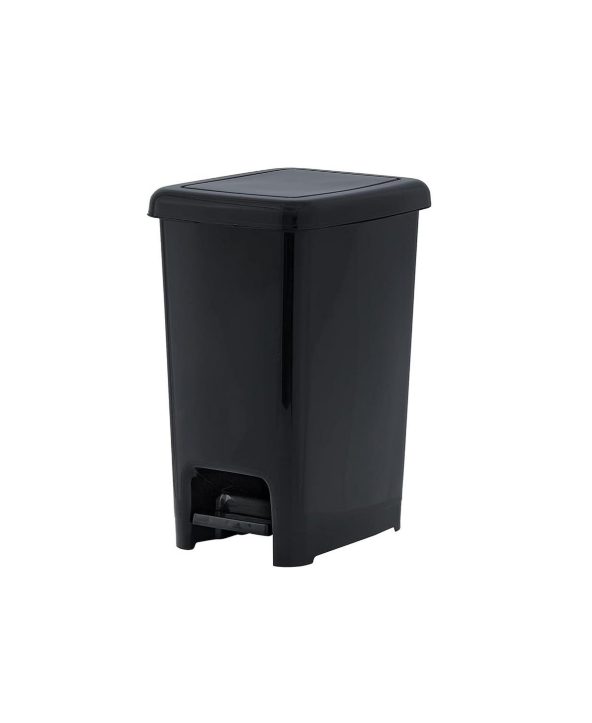 Superio 6.5 Gallon Plastic Slim Trash Can with Lid and Foot Pedal