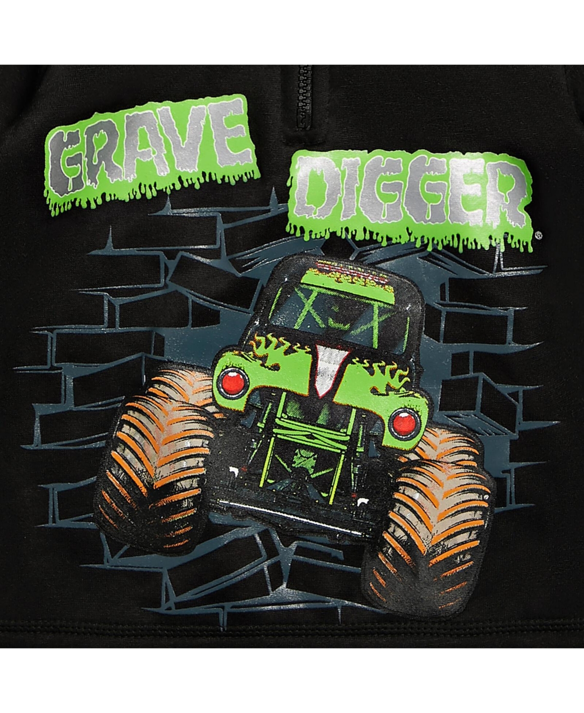 Boys Grave Digger Half Zip Hoodie - Monster jam