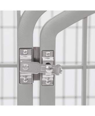 24-inch Exercise 4-Panel Pet Playpen with Door, Silver
