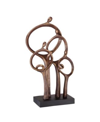 Abstract Family Modern Rustic Standing Sculpture Tall 19 1/4" High Bronze Brown Cast Resin for Living Room Dining Bathroom Bedroom Office End Table Book-Shelf Mantle Dresser