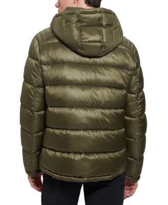 GUESS Men's Adam Puffer Jacket with Removable Hood - Macy's