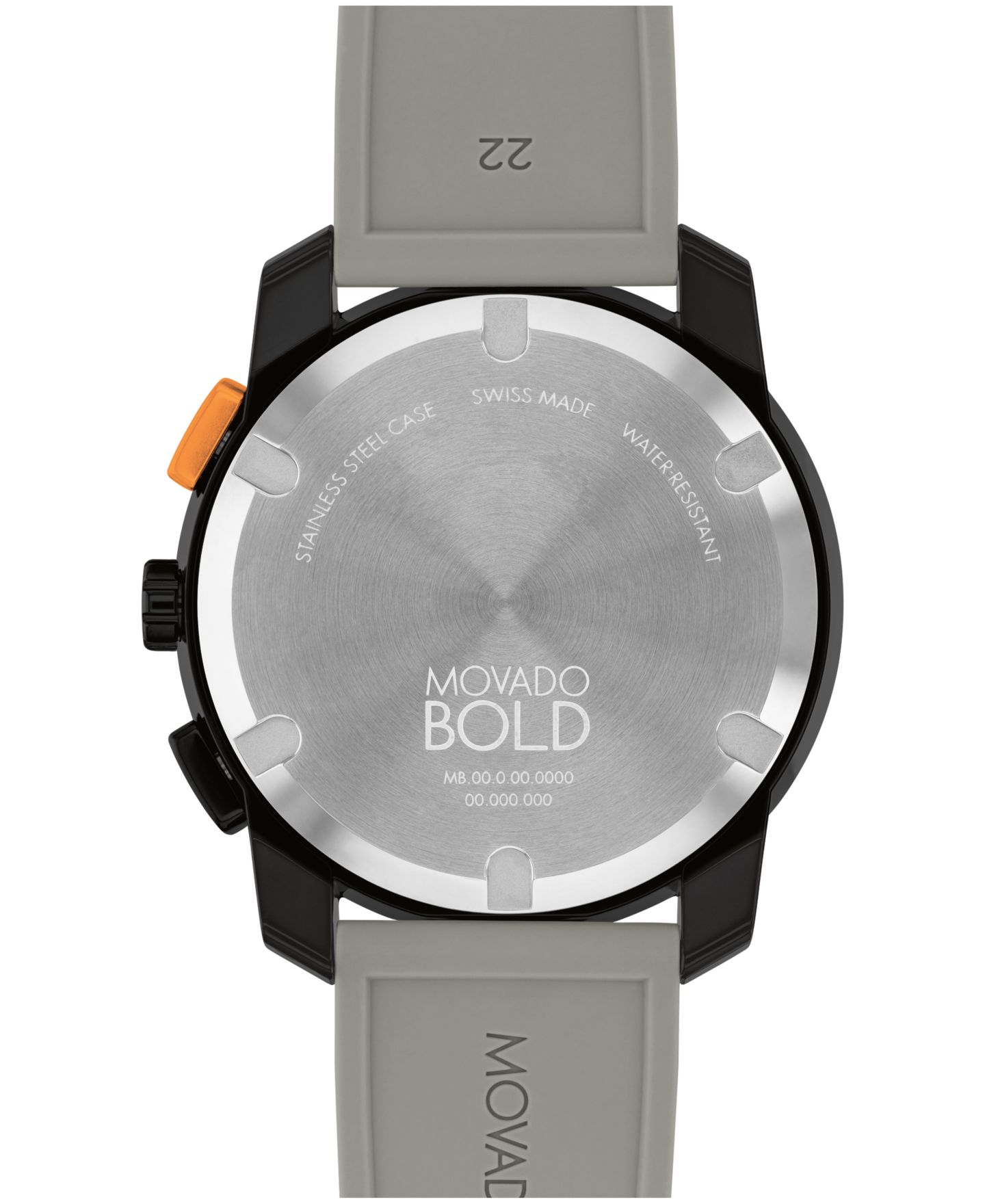 Мужские часы Movado Bold Tr90 Swiss Quartz Chrono Gray Silicone Watch 43.50mm — фото 3