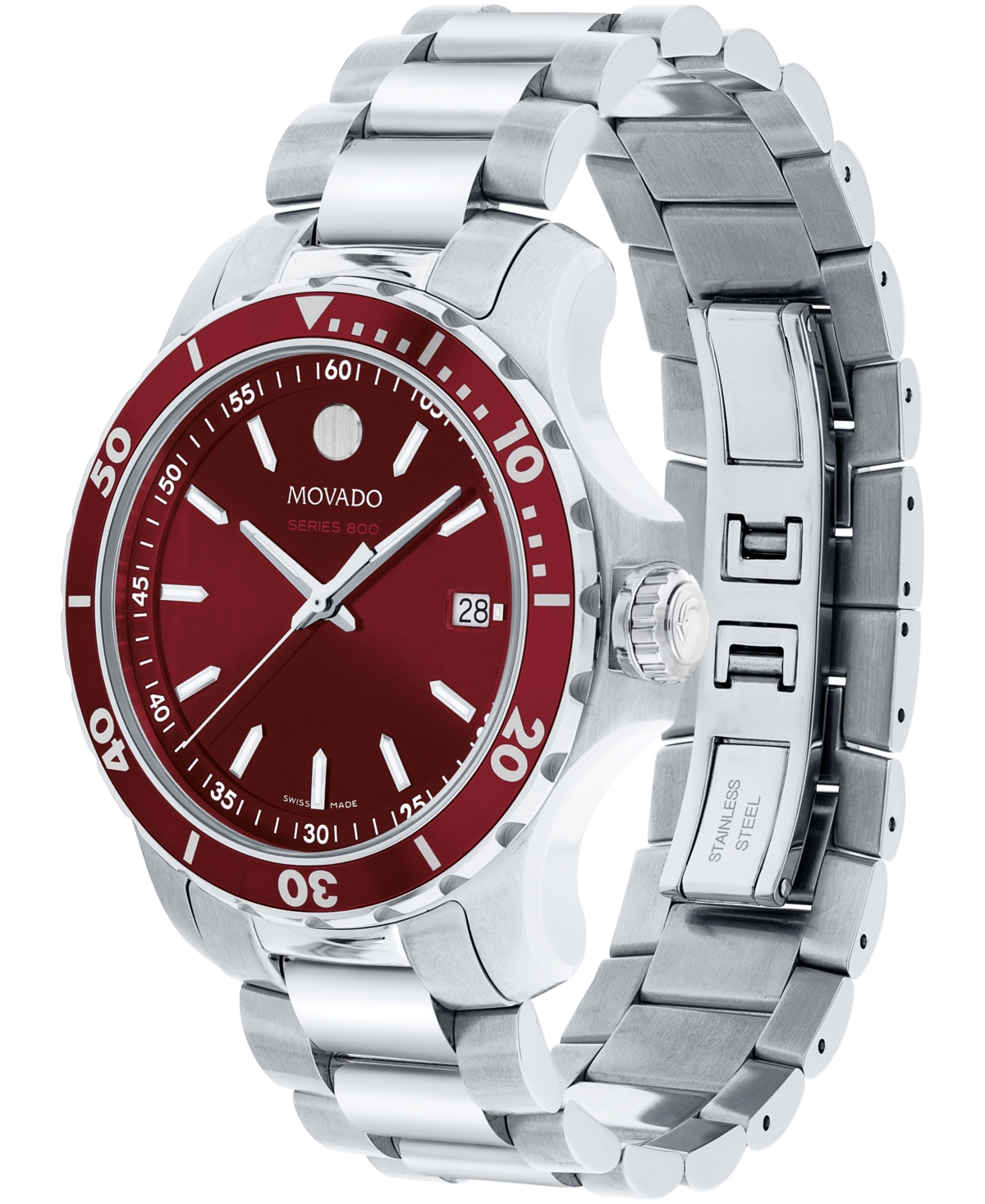 Shop Movado Men's Series 800 Swiss Quartz Stainless Steel Watch 40mm In Silver-tone