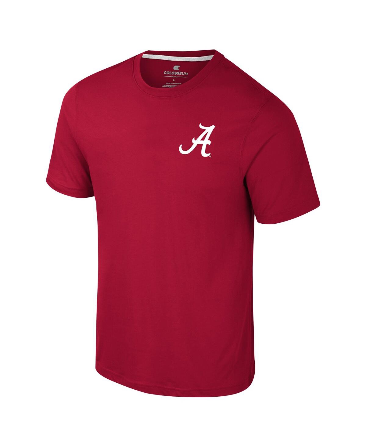 Colosseum Men's Cardinal Arkansas Razorbacks Logo Lockup 2-hit Active Blend T-shirt In Crimson