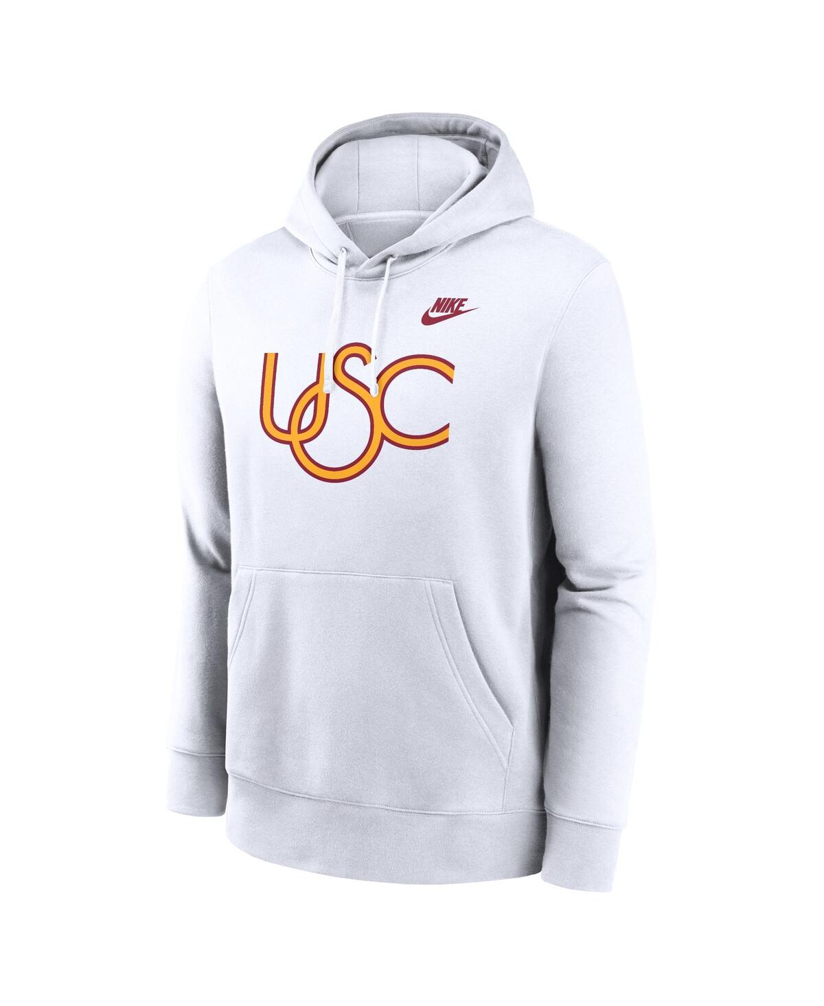 Nike Men'sUsc Trojans Legacy Logo Club Fleece Pullover Hoodie - White