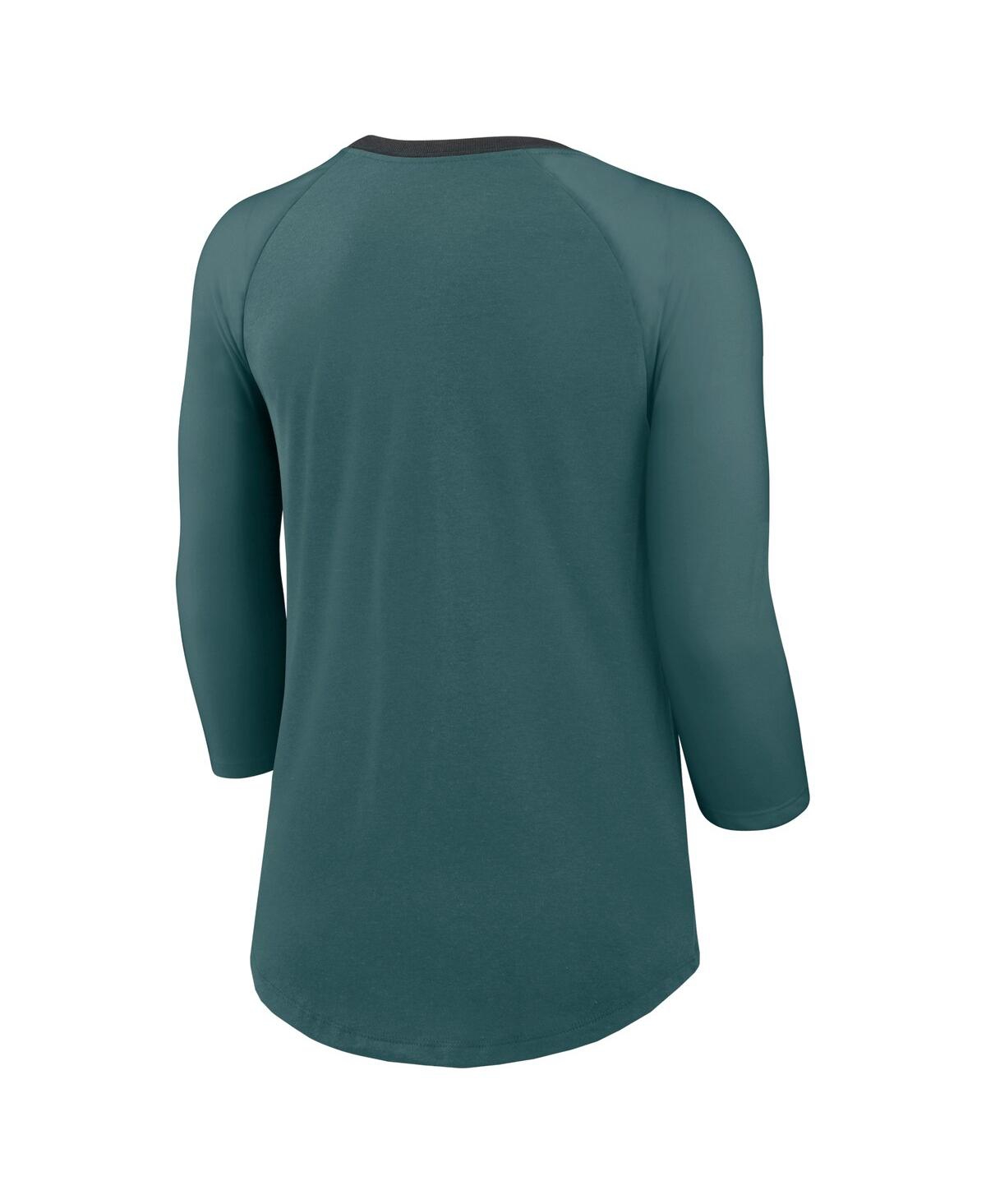 Nike Women's MidnightPhiladelphia Eagles Raglan 3/4 Sleeve T-Shirt - Green