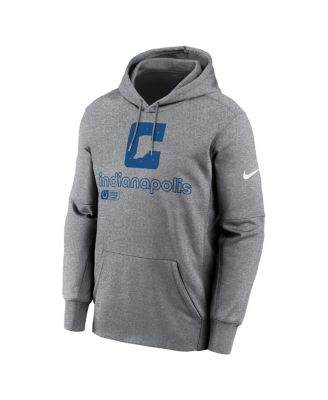 Men's Heather Gray Indianapolis Colts Performance Pullover Hoodie