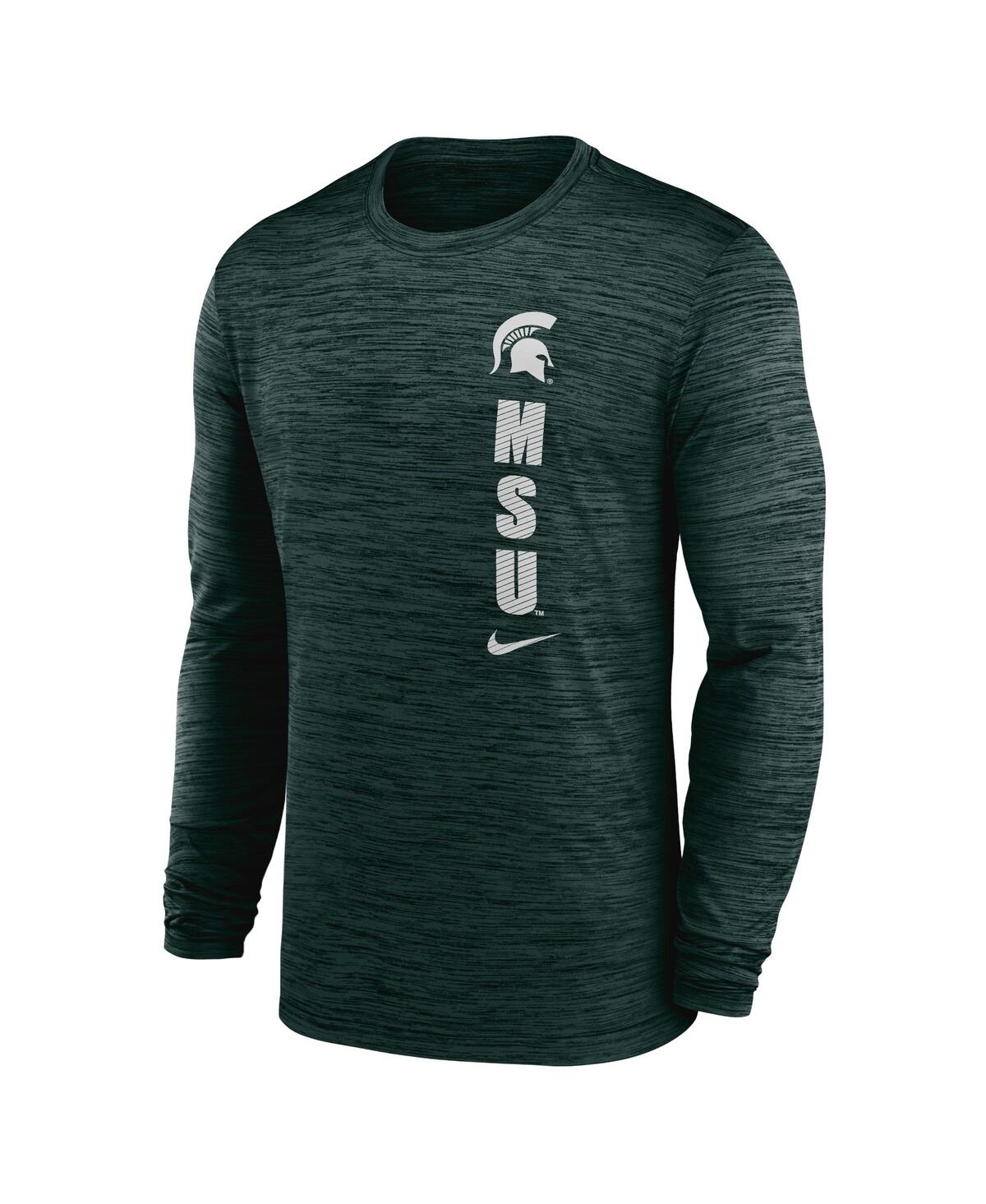 Nike Michigan State Spartans Sideline Velocity  Men's Dri-fit College Long-sleeve T-shirt In Green