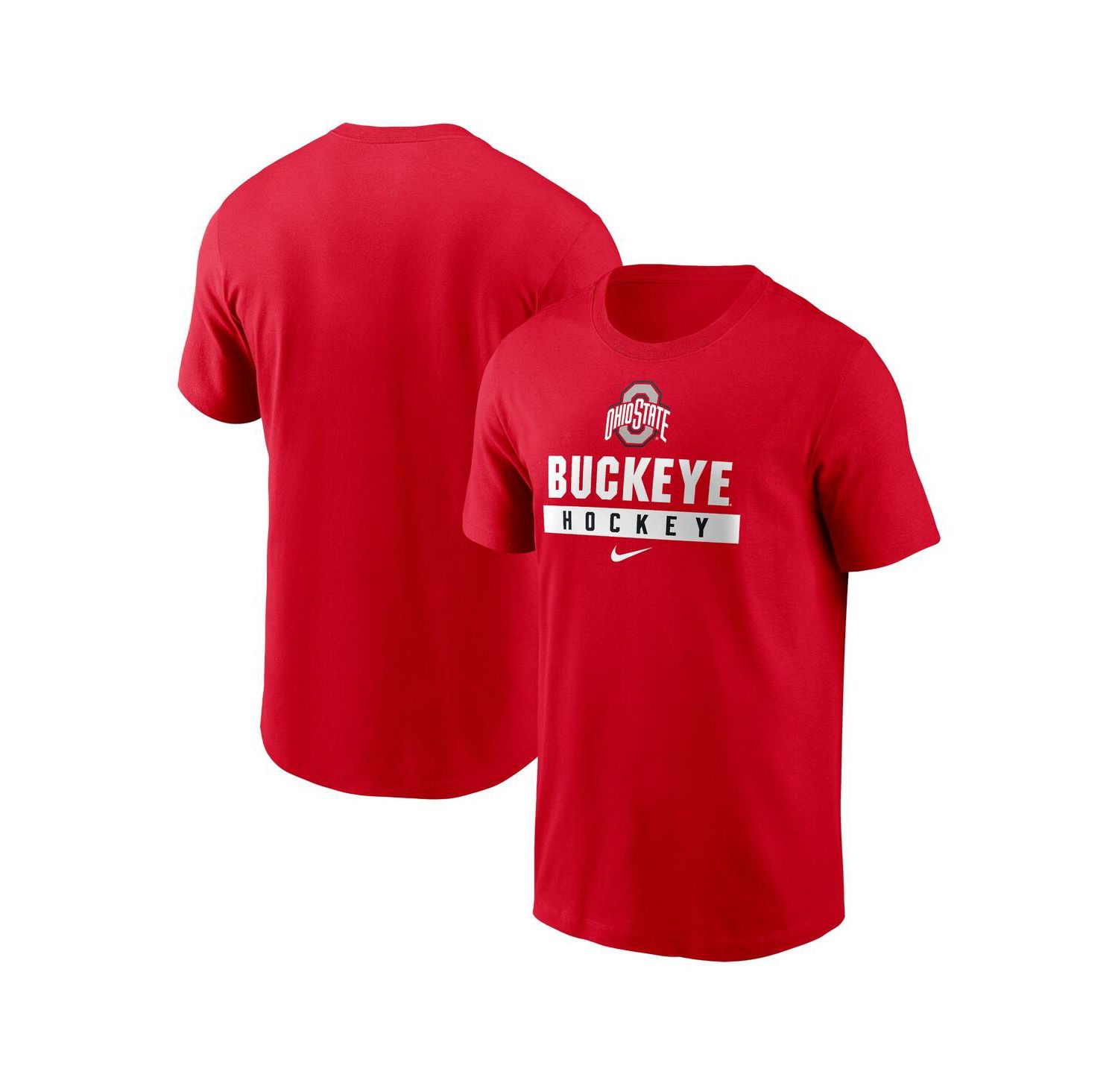 Men's Scarlet Ohio State Buckeyes Ice Hockey Sport Drop T-Shirt