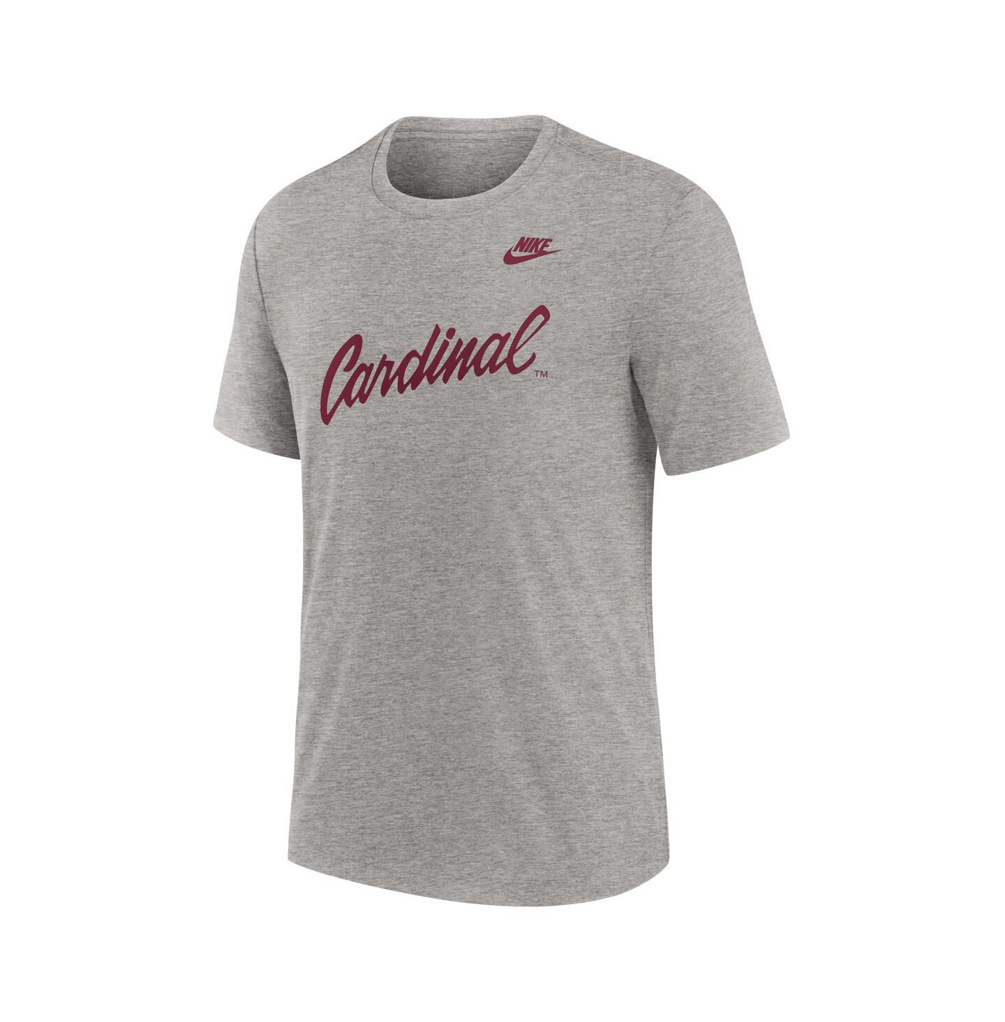 Мужская футболка Nike Heather Gray Stanford Cardinal Blitz Evergreen Legacy Primary Tri-Blend — фото 3