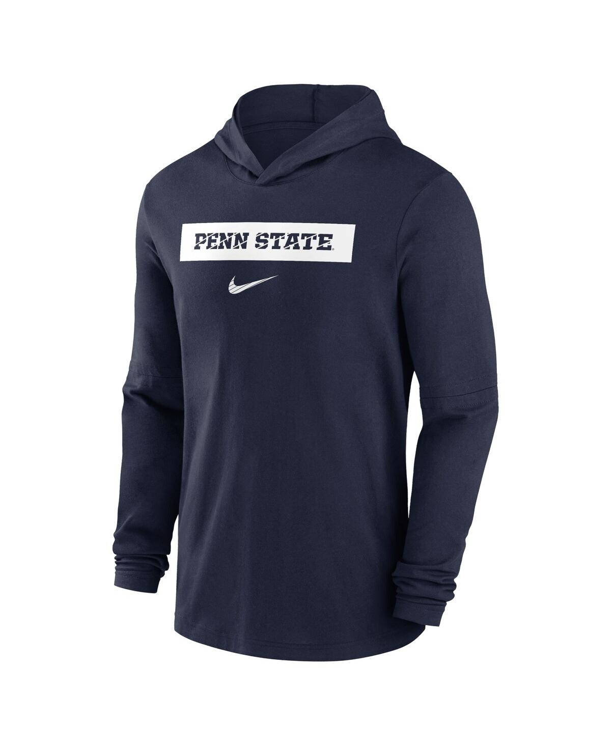 Nike Men'sPenn State Nittany Lions Sideline Hoodie Performance Long Sleeve T-Shirt - Navy