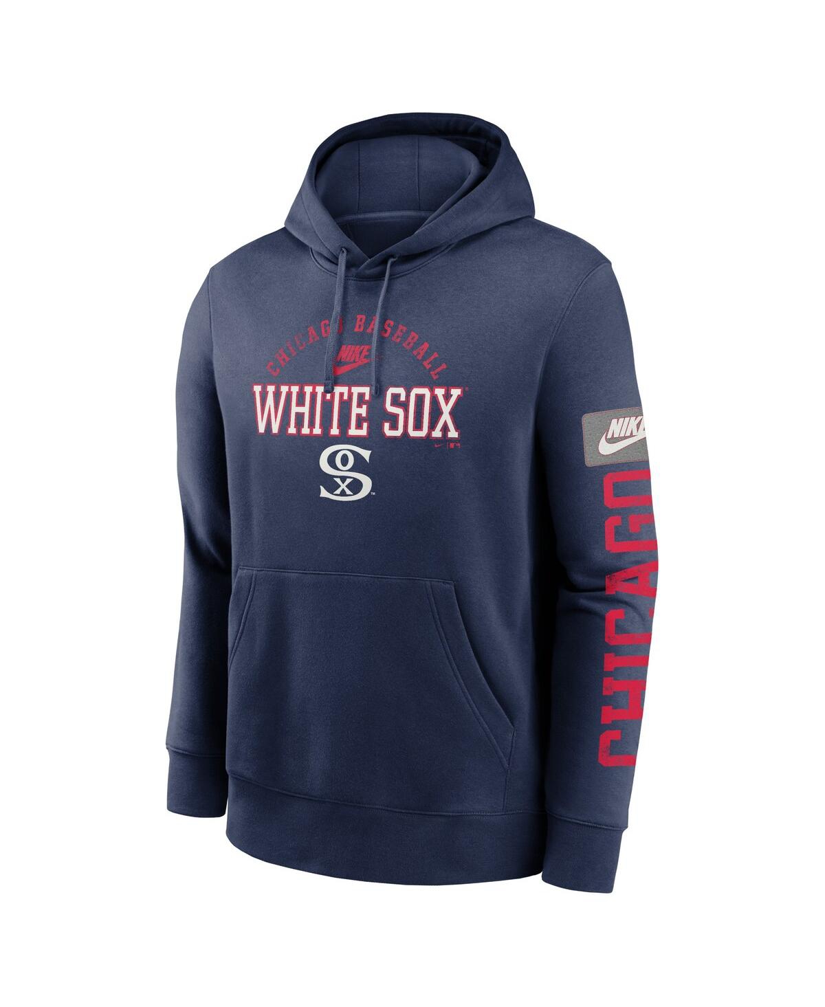 Nike Men'sChicago White Sox Cooperstown Collection Splitter Club Fleece Pullover Hoodie - Navy