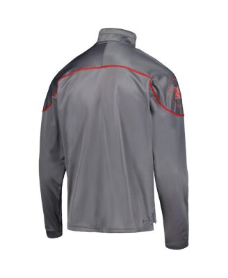 Men's Gray Nebraska Huskers AEROREADY Knit Quarter-Snap Jacket
