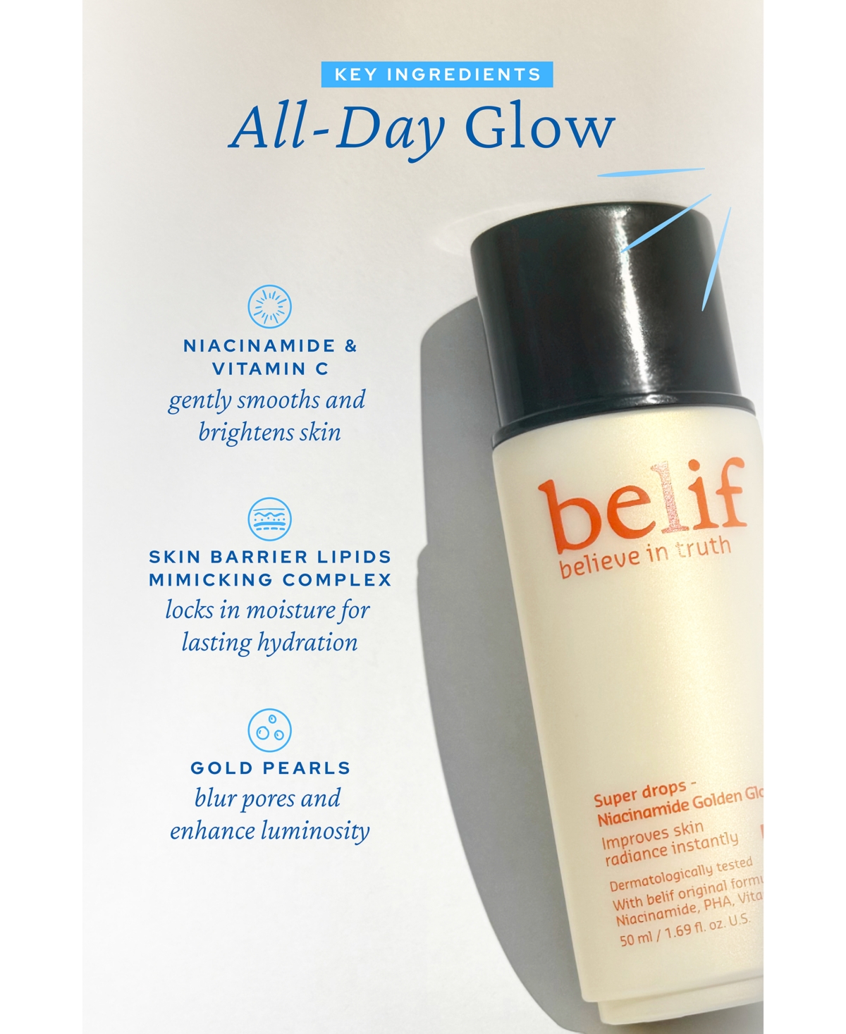 Shop Belif Super Drops Niacinamide Golden Glow Serum With Vitamin C, 1.69 Oz. In No Color