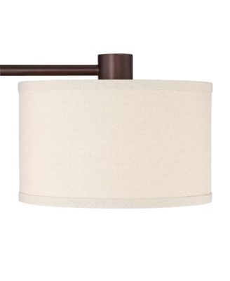 Colby Modern Desk Table Lamp with USB and AC Power Outlet in Base 21" High Bronze Metal Linen Uno Fitter Drum Shade for Living Room Bedroom House Bedside Nightstand Home Office - 360 Lighting