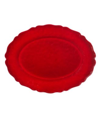 Red Crackle 2-Pc. Melamine Platter Set