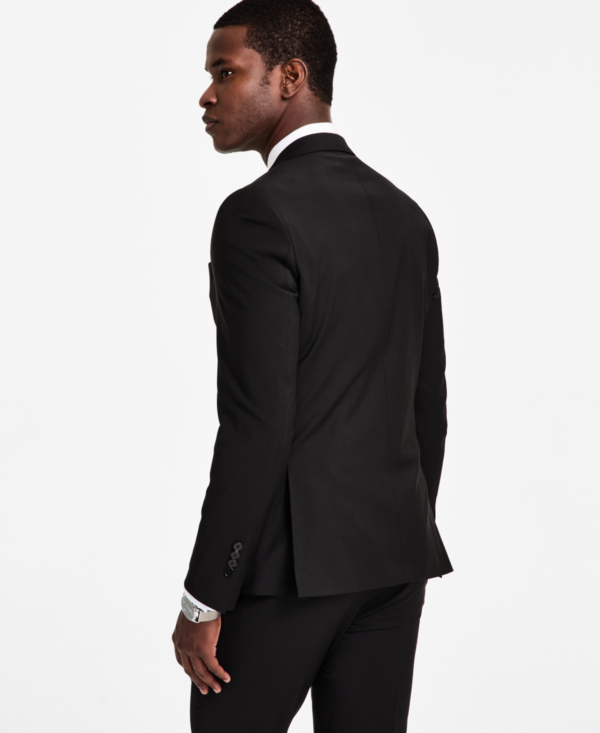 Shop Calvin Klein Men's Skinny-fit Wool Blend Suit Jacket In Black