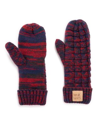 Women's Patch Pom Mittens, Liberty Blue, One Size