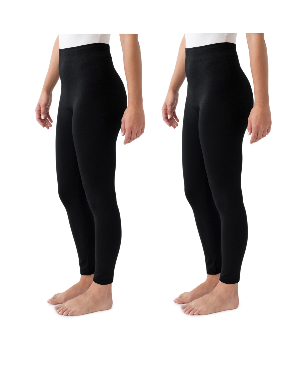 Women's 2 Pack of Leggings, Charcoal/Black, 2X/3X - Black/black