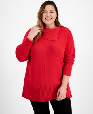 Style & Co - Plus Size Envelope Neckline Tunic Sweater