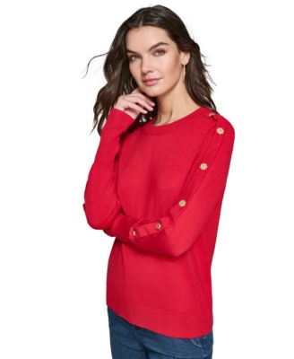 KARL LAGERFELD PARIS - Women's Button-Sleeve Sweater