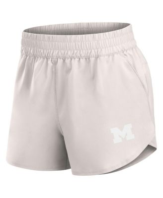 Women's White Michigan Wolverines Studio Woven Vibe Shorts