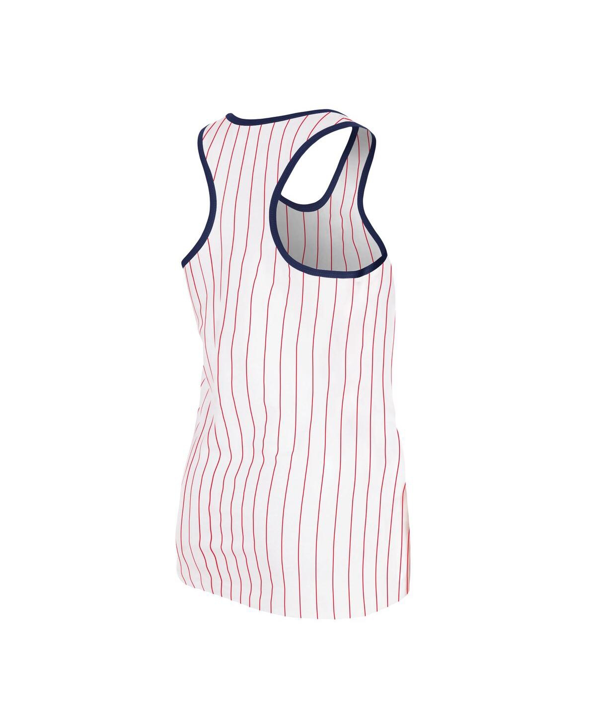 NEW ERA WOMEN'S WHITE ST. LOUIS CARDINALS SEQUIN PINSTRIPE RACERBACK TANK TOP 