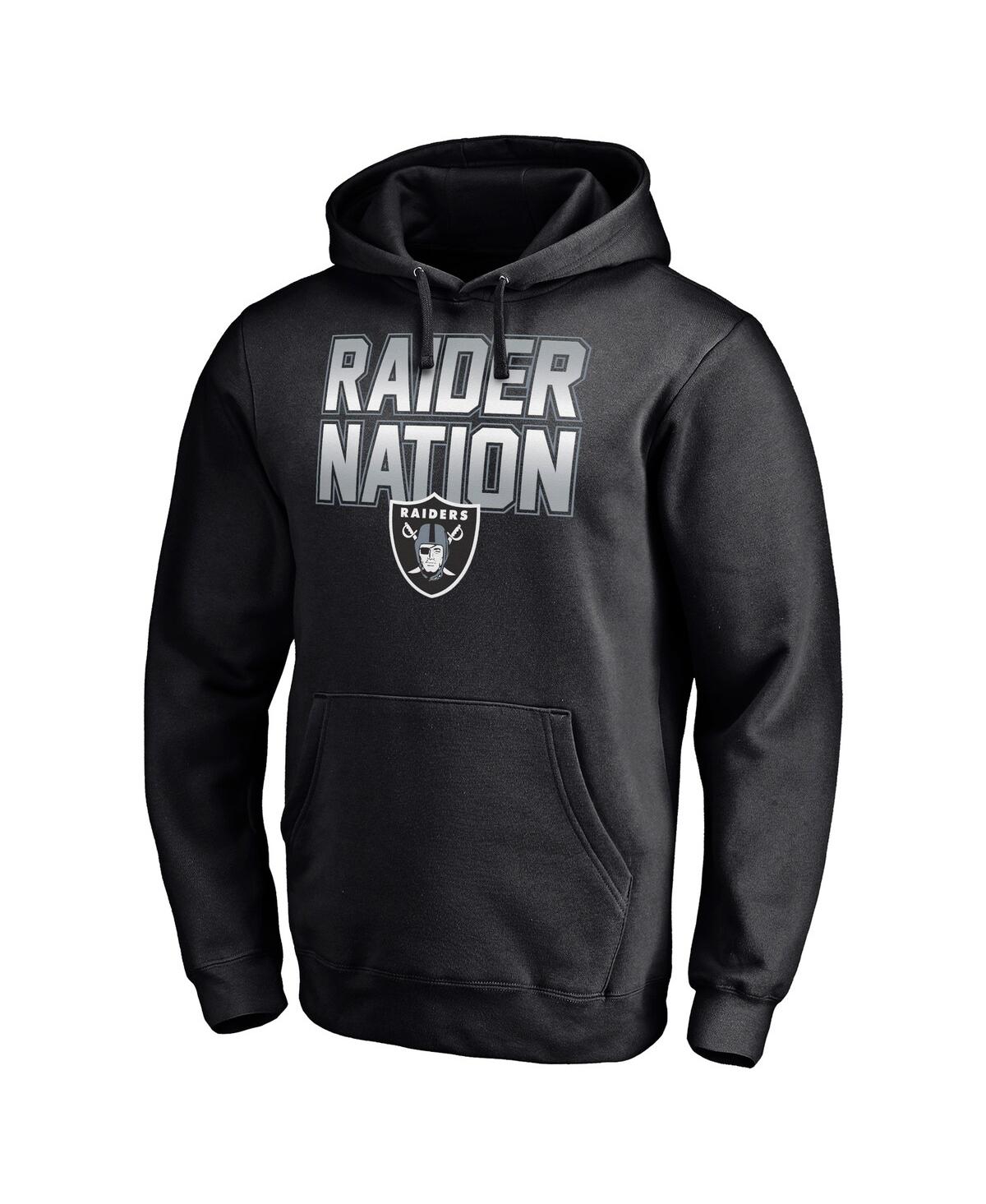 Fanatics Men'sLas Vegas Raiders Hometown Collection Raider Nation Fitted Pullover Hoodie - Black