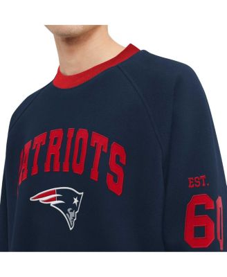 Men's Navy New England Patriots Reese Raglan Tri-Blend Pullover Sweatshirt