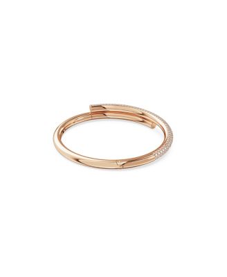 Dextera Magnetic Closure, White, Rose Gold-Tone Plated Bangle
