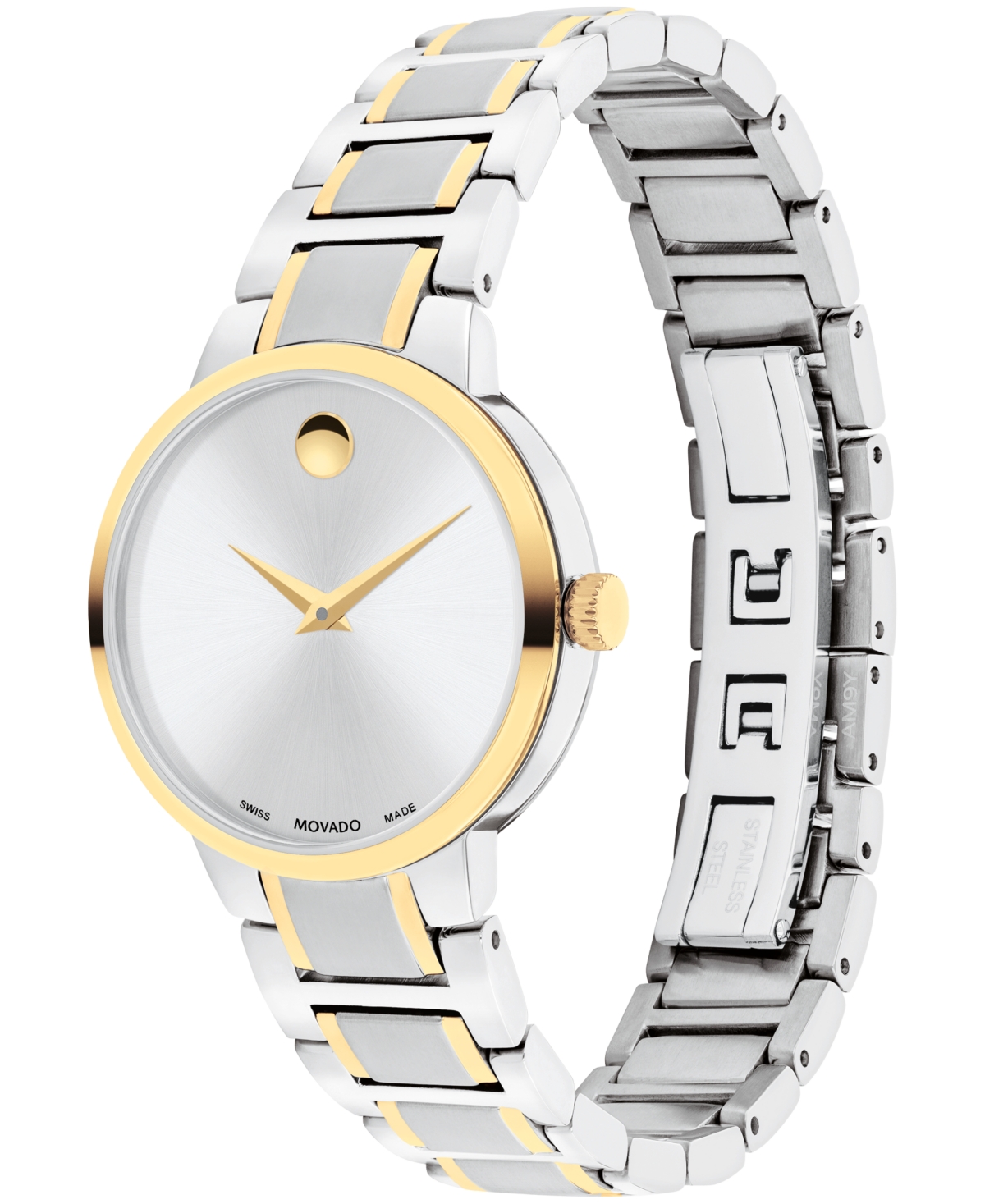 Movado Women's Portfolio Swiss Quartz Stainless Steel Yellow Pvd Watch 28mm In Two-tone