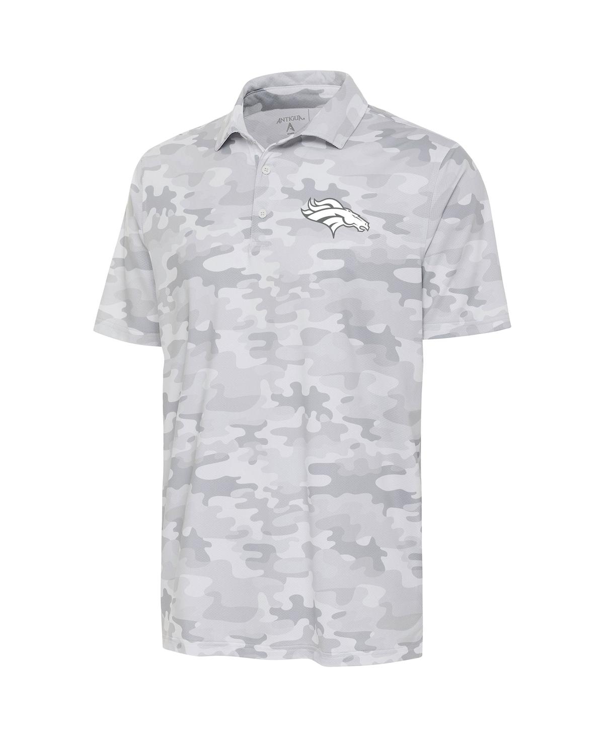 Antigua Men'sDenver Broncos Anthracite Logo Collide Polo - White