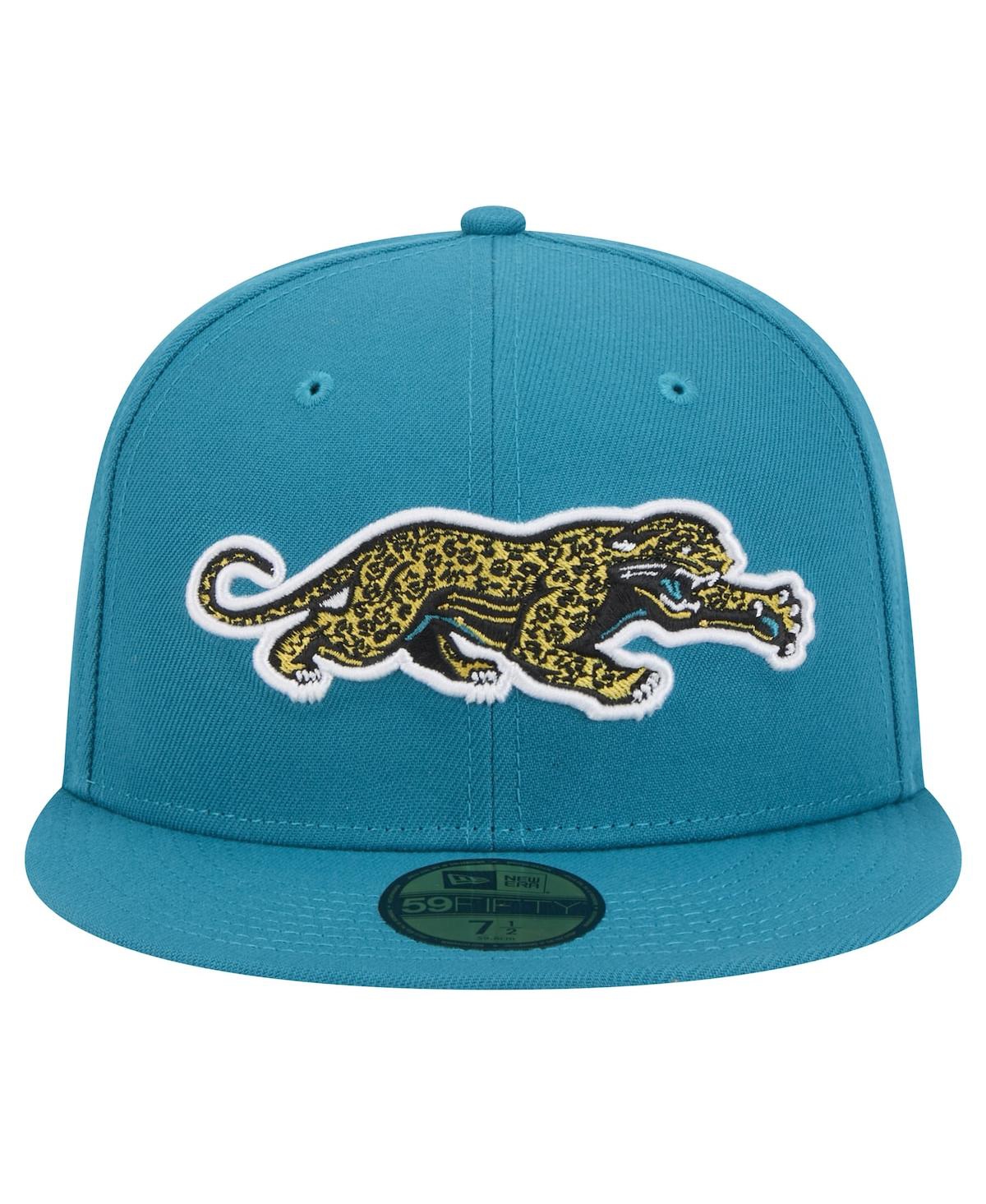 Shop New Era Men's Teal Jacksonville Jaguars Throwback Crawl Omaha 59fifty Fitted Hat