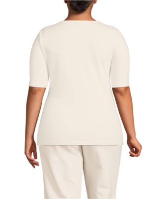 Women's Plus Size Lightweight Jersey Tie Front Top