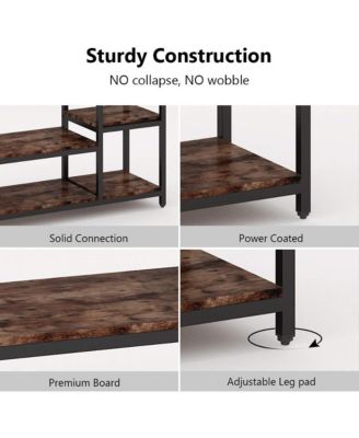 Free-standing Closet Organizer, Heavy Duty Clothes Closet, Portable Garment Rack with 6 Shelves and Hanging rod