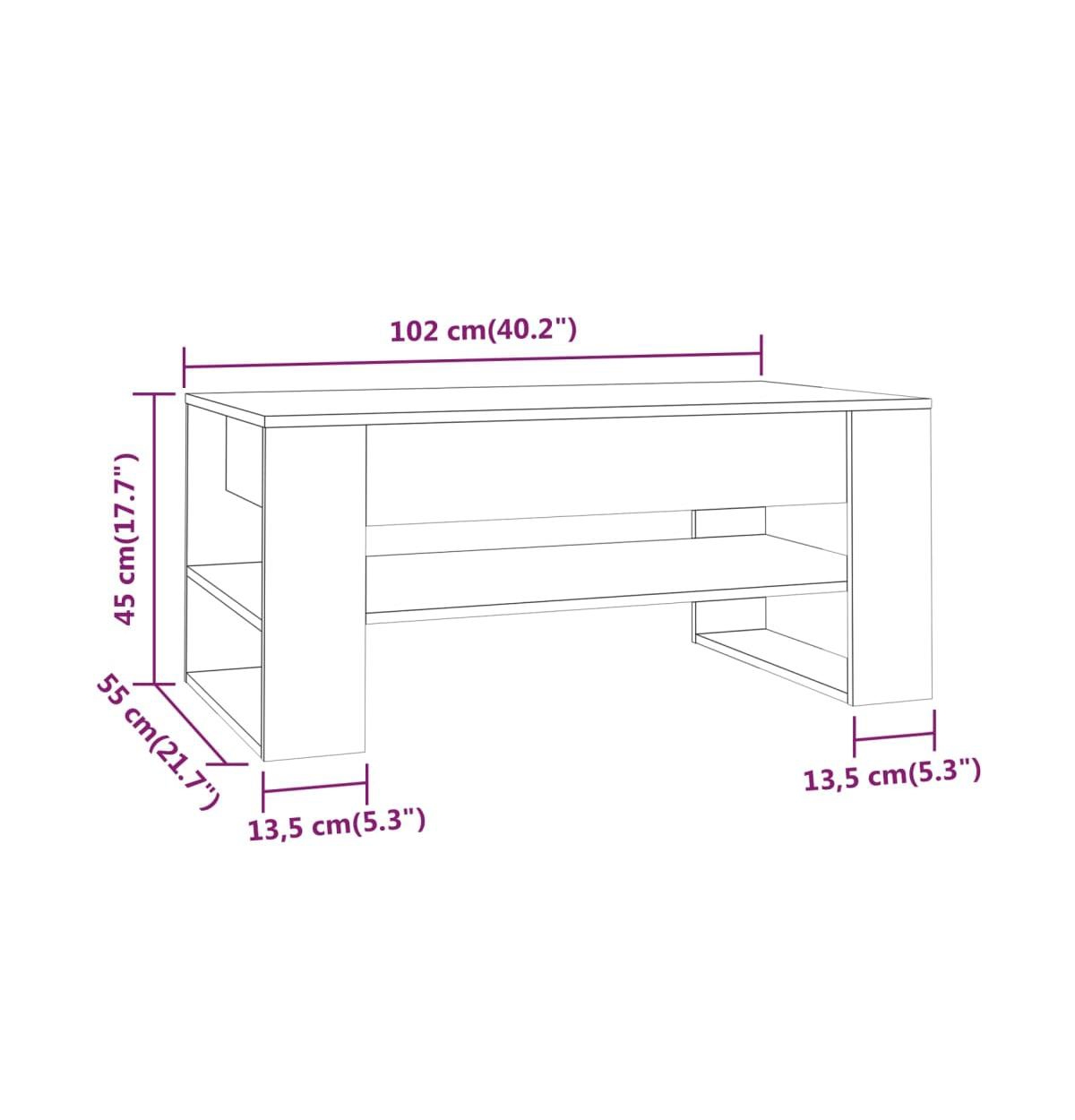 vidaXL Coffee Table Concrete Gray 40.2