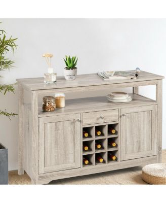 Buffet Server Sideboard Wine Cabinet Console Table Grey Home