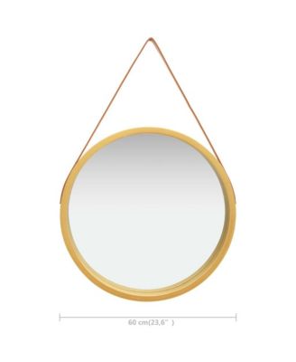 Wall Mirror with Strap 23.6" Gold